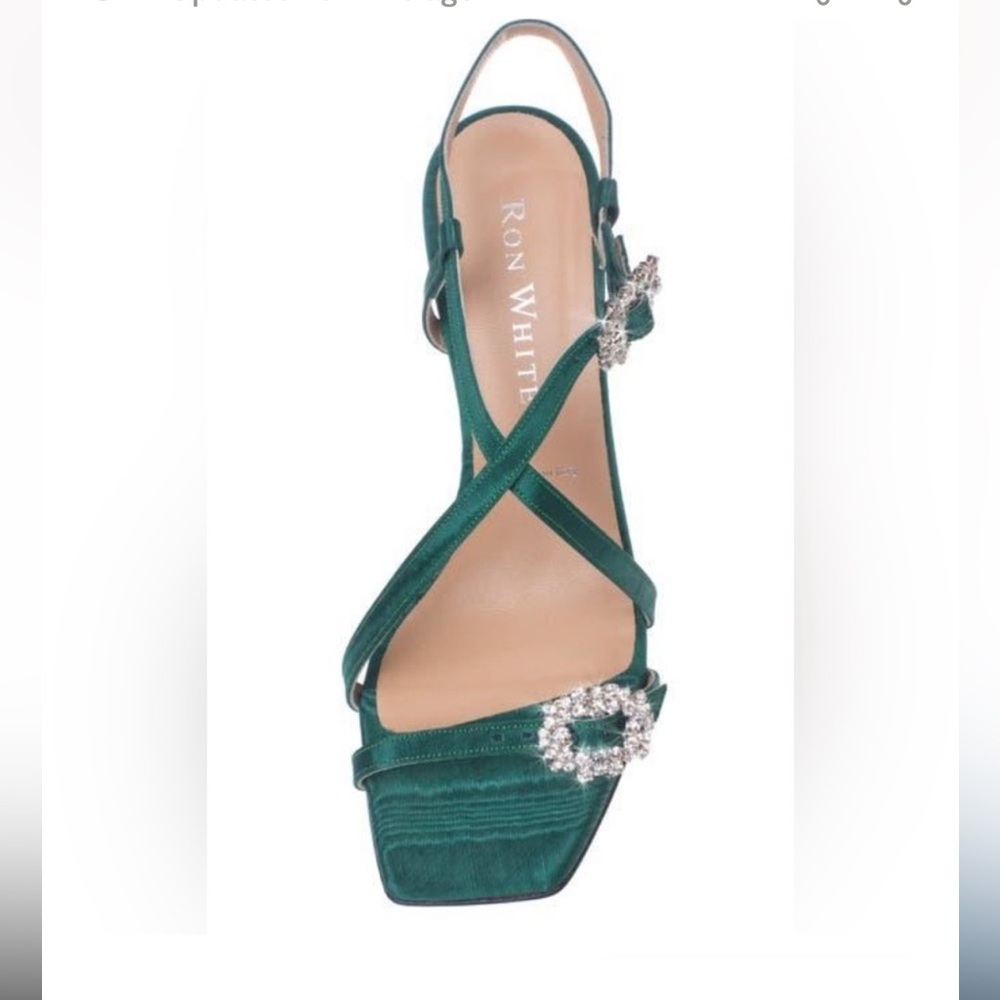 Ron White Nicolette Crystal, Green Strappy Heels